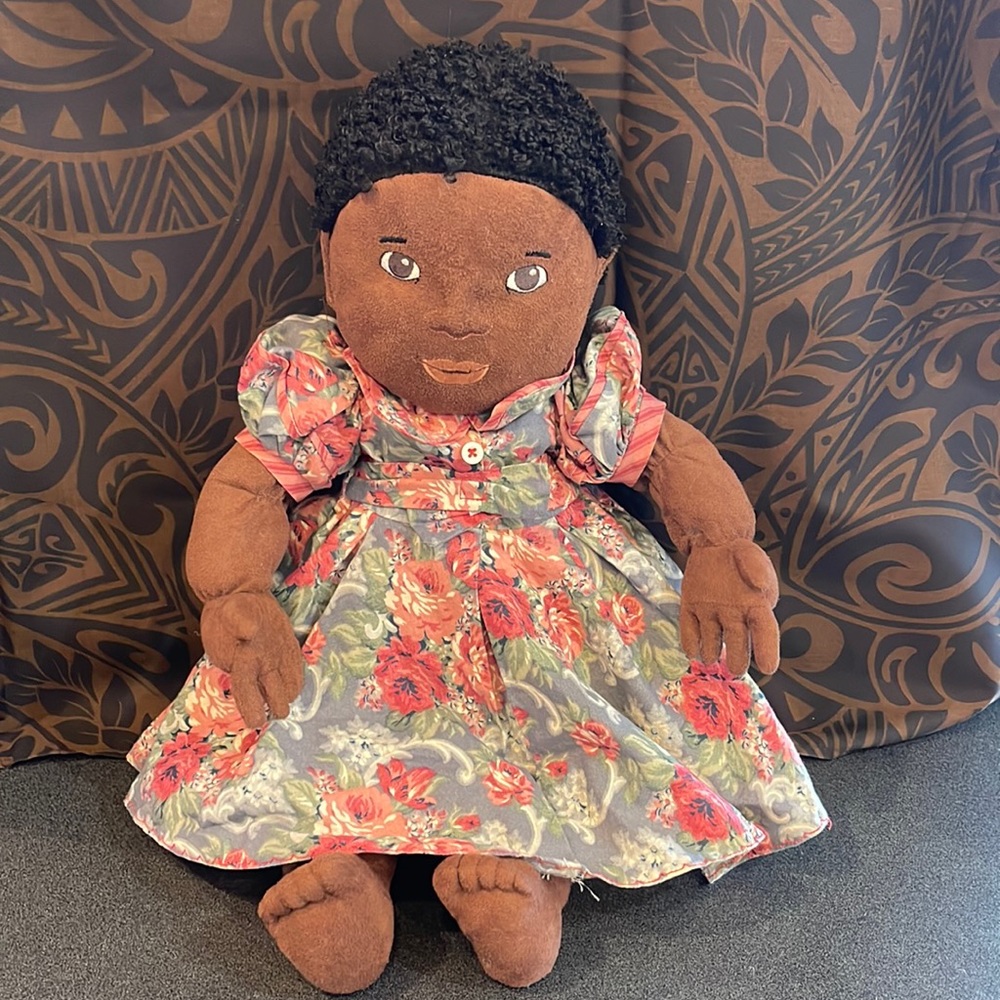 IKEA Cloth Doll with Flower Pattern Dress